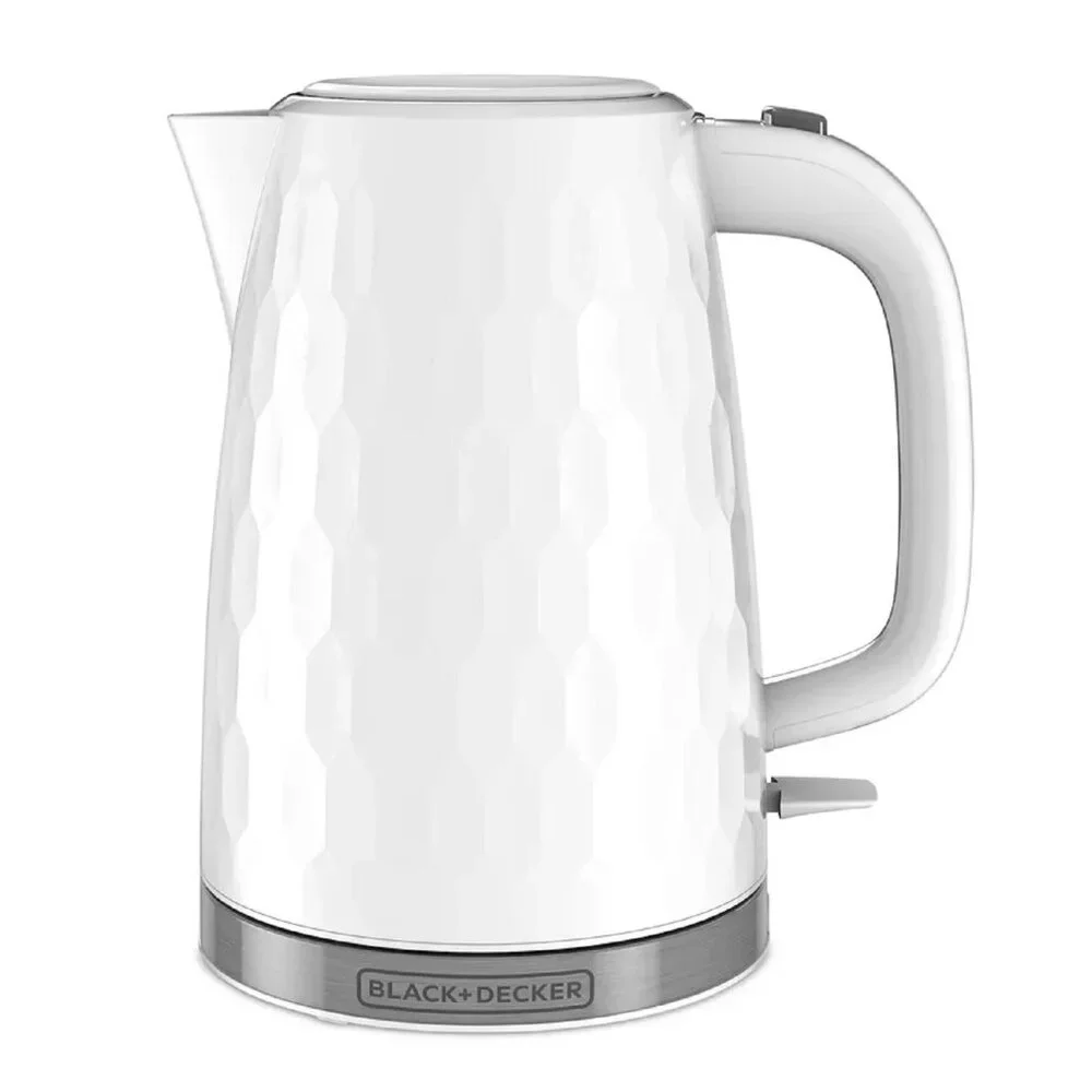 New Black & Decker White Honeycomb 1.7-Liter Rapid-Boil Electric Cordless Kettle